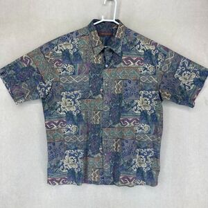 Tori Richard Mens XL Hawaiian Shirt Short Sleeve All Over Print Button Up